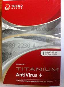 NEW* Trend Micro Titanium Antivirus + *NIB* 1 PC 1 YEAR SUBSCRIPTION 