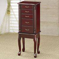 New Queen Anne Style Jewelry Chest In A Cherry Finish *Mirror & Felt 