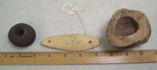 Native American Indian Artifacts Bone Gorget Bucks County PA Stone 