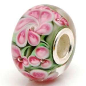  Hawaii Garden Murano Glass Bead Charm Fits Pandora Bracelet Jewelry