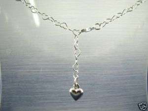 Sterling Silver Body Belly Chain & Heart Charm, 40 inch  