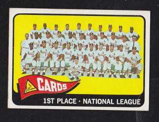 1965 Topps #57 St. Louis Cardinals Team Card Vintage  
