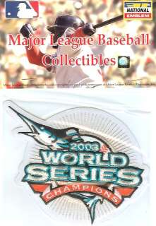 2003 FLORIDA MARLINS WORLD SERIES CHAMPS WHITE PATCH  