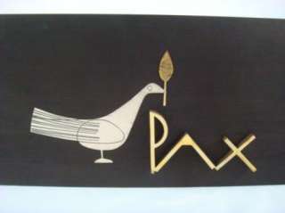 Emaus 925 Sterling Pax Dove Olive Branch Peace Plaque  