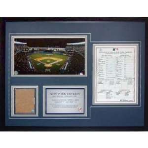   Batters Box Dirt Collage w/photo of Yankee Stadium   Game Used MLB