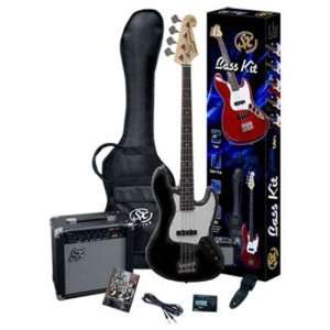  SX Ursa 2 PK RN Black Bass Guitar Package w/Amp, Carry Bag 