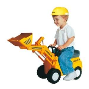   Ride on Battery Operated Tractor Loader with Trailer and Hardhat Toys