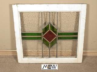 Antique English Lead Glazed Stained Glass Window 19.75H  