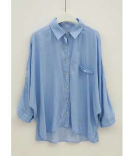 NEW Candy Colors Long Sleeve Cotton Shirt Blouse Tops  