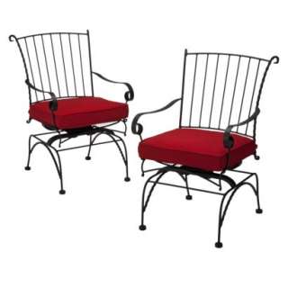   Wrought Iron Patio Motion Dining Chair Set   Red.Opens in a new window