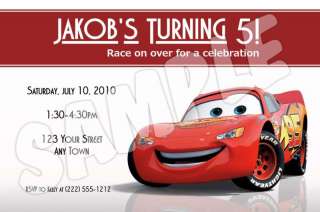 Cars Lightning McQueen Birthday Invitations  YOUR Info  