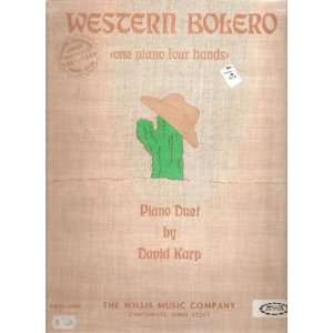  Sheet Music Western Bolero Piano Duet David Karp 205M 