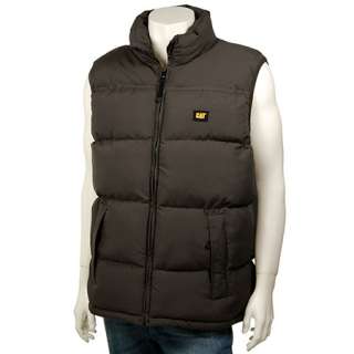 Caterpillar CAT Mens Quilted Insulated Vest Dark Earth Brown NEW 