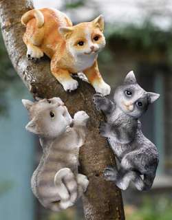 Pc Climbing Cat Kitten Garden Tree Decor Statues NEW A7481  