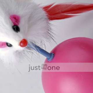 Funny Cat Toy Cute Feather Mouse Leather Ball Tumbler  