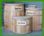 Ext Lrg pet food storage container   cedar half barrels