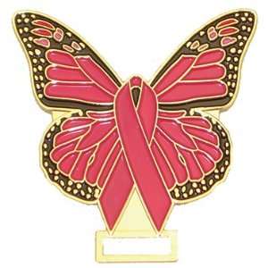  IDENTIFICATION HOLDERS PINK RIBBON AWARENESS BUTTERFLY 