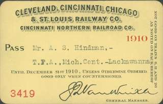 PASS Cleveland Cincinnati Chicago St. Louis signed 1910  