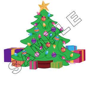 Christmas Tree w/Presents Edible Photo Cake® Deco Image  