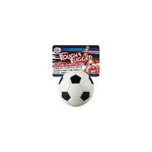   Rough and Rugged Dog Toy Soccer Ball W/Bell Black & Wh