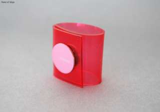 Authentic CHANEL Rubber Plastic Ring 00C Pink Clear Translucent Rare 