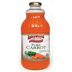 Lakewood Organic PURE Carrot Juice   Package Contains SIX 32oz Bottles 