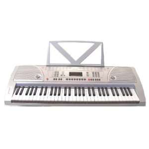   Silver 61 Keys Electronic Portable Piano Keyboard Musical Instruments
