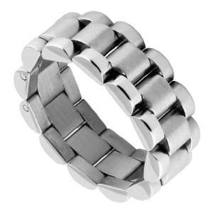  316L Stainless Steel 3 Offset Rows Watch Band Ring   Size 