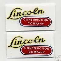 Lincoln Toys Construction Company Decal Set   Large  