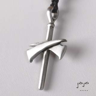 Mens Nail Cross Leather Surfer Necklace Pewter  