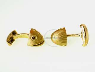 Deakin & Francis 18K Yellow Gold Diamond Catfish Head Cufflinks  