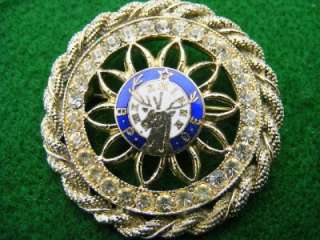Large Rhinestone Crystal BPOE Order of Elks Fraternal Organization Pin 