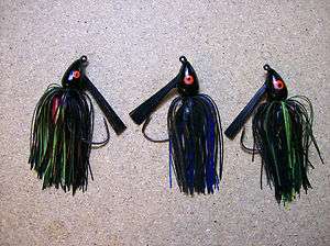 Lot of 3 Custom Made Grass Jigs(1/2oz) Bass Fishing Lures (made in the 