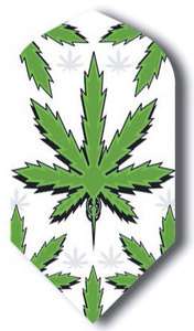White Marijuana Leaf Slim Dart Flights  