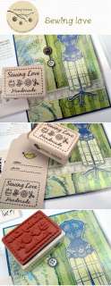 Decorative Stamps Rubber Stamp_Handmade Label sewing love  