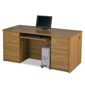   : Cappuccino Cherry Computer Desk with Keyboard Tray: Office Products