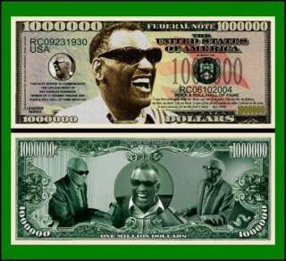 50 Factory Fresh Ray Charles Million Dollar Bill  