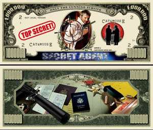 Secret Agent One Million Dollar Bill Notes 2 for $1.00  
