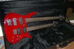 NEW RED DOUBLE NECK 6 STRING ELECTRIC GUITAR & 4 STRING BASS CASE 