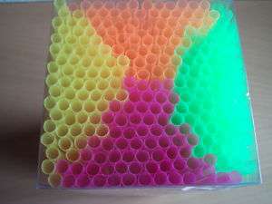 PACK OF 250 DRINKING BENDY COLOURED GLO PARTY STRAWS  