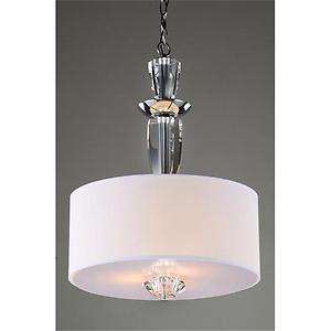 CRYSTAL AND OFF WHITE DRUM SHADE CEILING PENDANT CHANDELIER LIGHT 
