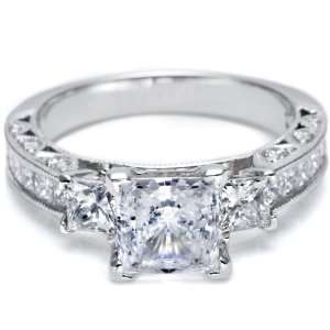  2.00 Carat Total Princess Cut Certified Diamond Engagement 