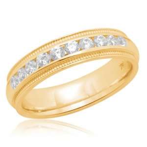 10k Yellow Gold Machine Set Diamond Ring (1/2 cttw, I J Color, I2 I3 