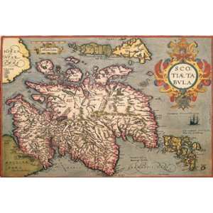   Map of Scotland   Poster by Abraham Ortelius (18x12)