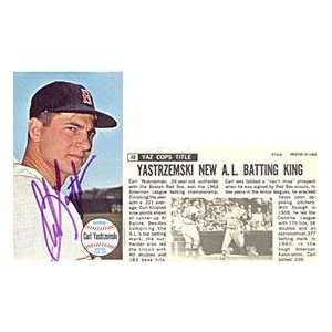 Carl Yastrzemski Autographed 1964 Topps Giants Card   Signed MLB 