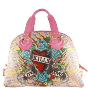  Ed Hardy Christina Large Carry On Tote   Pink Everything 