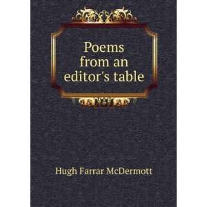  Poems from an editors table Hugh Farrar McDermott Books