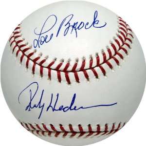 Lou Brock / Rickey Henderson MLB Baseball