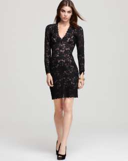 Nicole Miller Long Sleeve Lace Dress   Contemporary   
