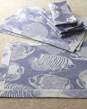 French Laundry Home Bird Toile & Ticking Stripe Table Linens   Neiman 